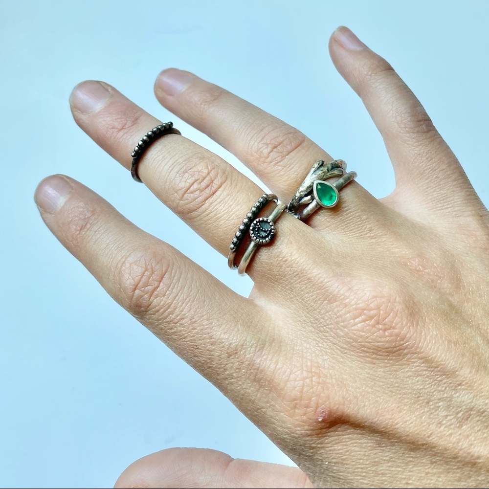 Satya Jewelry sterling silver ring set